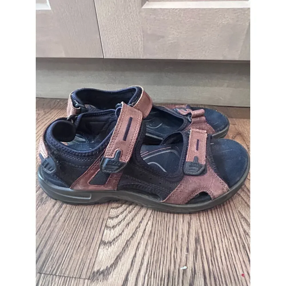 ECCO Offroad Yucatan Men Brown Leather Hiking Sport Sandals Size EU 45 US 11